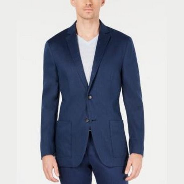 Alfani Mens Herringbone Stretch Linen Blazer - Act Fast!