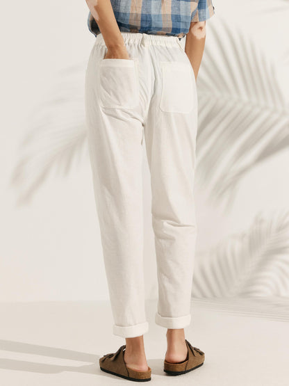 Linen Simple Button Fly Trousers HEIDI