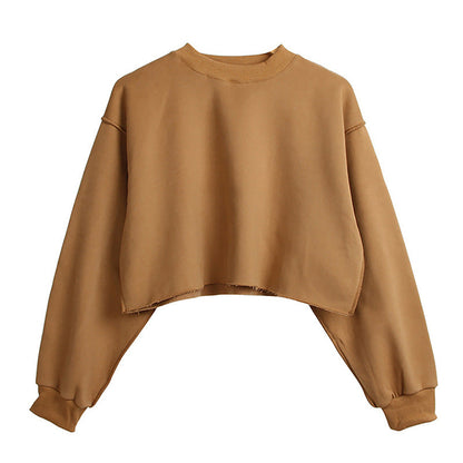 Fleece-Lined Cropped Sweatshirt – Women's Yoga & Fitness Top - Complete Your Meditation Wear