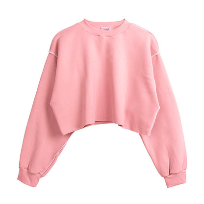 Fleece-Lined Cropped Sweatshirt – Women's Yoga & Fitness Top - Complete Your Meditation Wear