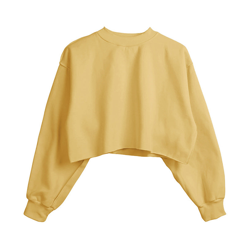 Fleece-Lined Cropped Sweatshirt – Women's Yoga & Fitness Top - Complete Your Meditation Wear