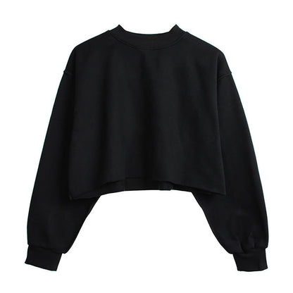 Fleece-Lined Cropped Sweatshirt – Women's Yoga & Fitness Top - Complete Your Meditation Wear