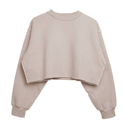 Fleece-Lined Cropped Sweatshirt – Women's Yoga & Fitness Top - Complete Your Meditation Wear
