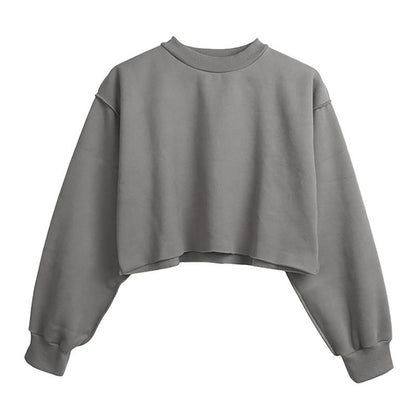 Fleece-Lined Cropped Sweatshirt – Women's Yoga & Fitness Top - Complete Your Meditation Wear