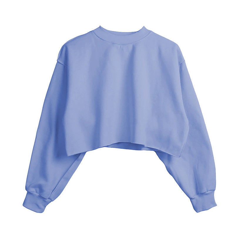 Fleece-Lined Cropped Sweatshirt – Women's Yoga & Fitness Top - Complete Your Meditation Wear