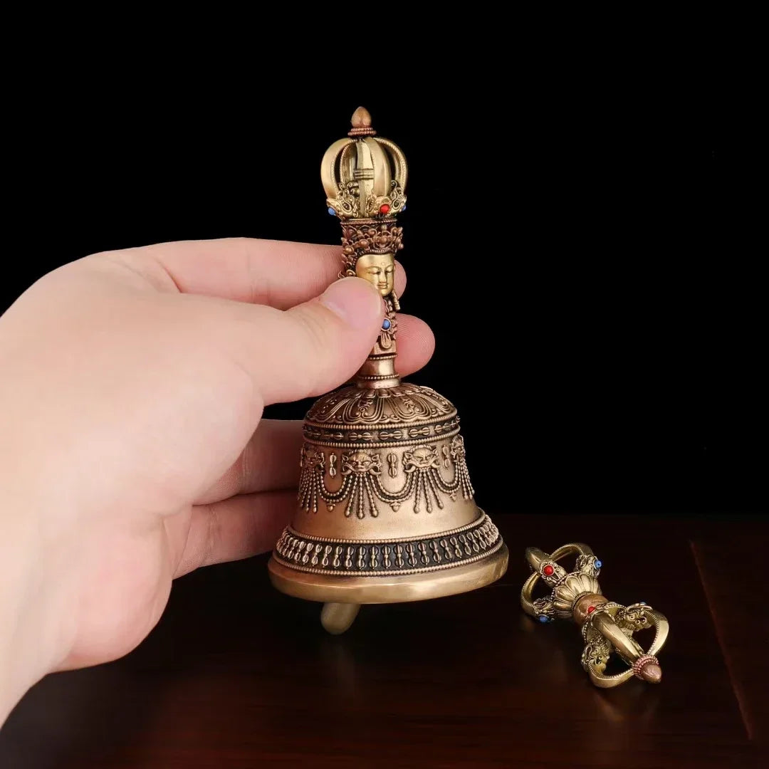 Five-Pronged Vajra Dorje – Tri-Tone Copper Ritual Pestle - A Mystic Absolute