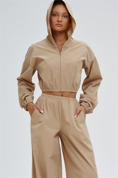 The Svelte UV protection Crop Hoodie Sweatpants 2-Piece Set
