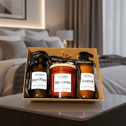 Amour Propre® LUX COLLECTION - Citrus and Rosemary Hand Soap, Hand Lotion, Soy Candle