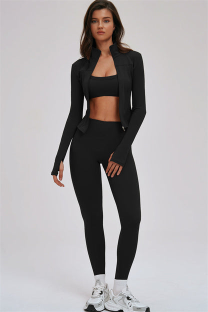The Kinetic Zip Jacket Sports Bra Leggings 3-Piece Set