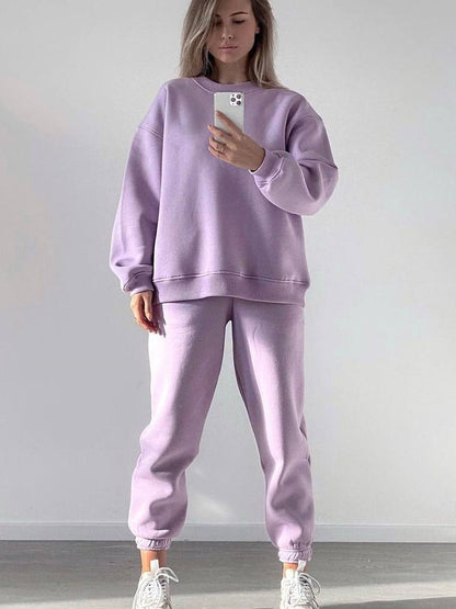 Women's Crewneck Sweatshirt & Jogger Pants Two-Piece Set – Loose Fit - Ready for Dance class!