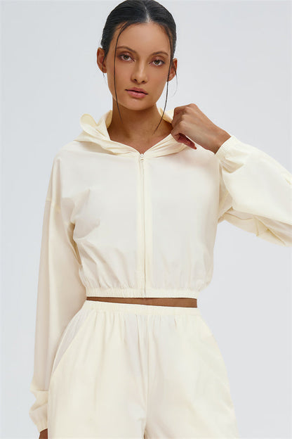 The Svelte UV protection Crop Hoodie Sweatpants 2-Piece Set
