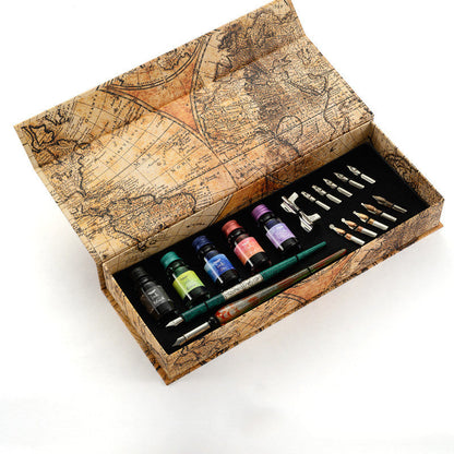 Calligraphy Practice Straight Stick Flat Tip Dip Pen Set - Your Mystical Journal Time