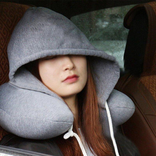 Hooded U-Shape Travel Neck Pillow