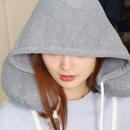 U shaped Neck Pillow soft Hooded Neck pillow for Travel
