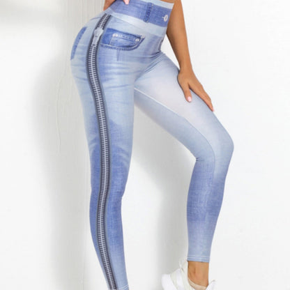 Denim-Look Sculpting Yoga Leggings
