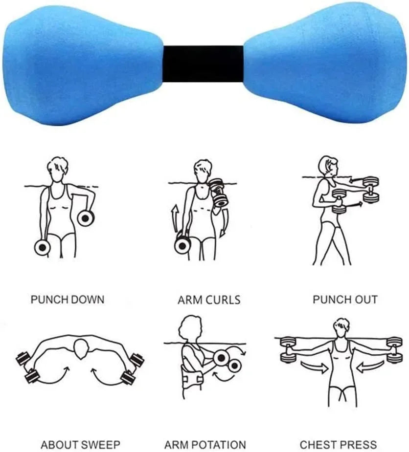 Foam Water Dumbbells – Aqua Aerobics & Pool Fitness Equipment