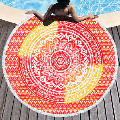 Round Printed Beach Towel Microfiber