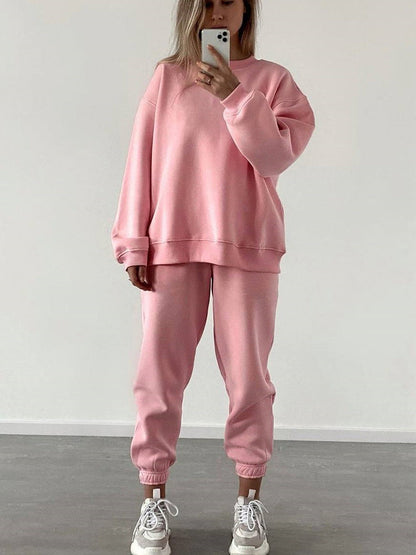 Women's Crewneck Sweatshirt & Jogger Pants Two-Piece Set – Loose Fit - Ready for Dance class!