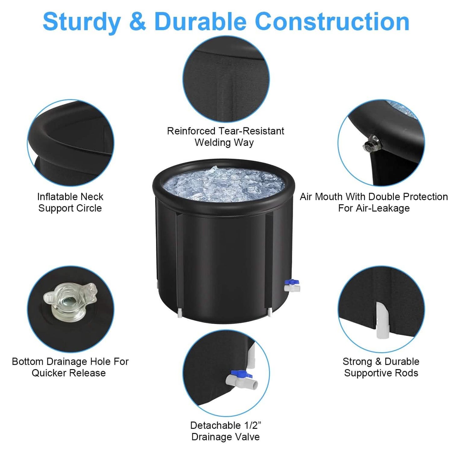 97-Gallon Large Ice Bath Tub with Cover