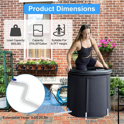 97-Gallon Large Ice Bath Tub with Cover