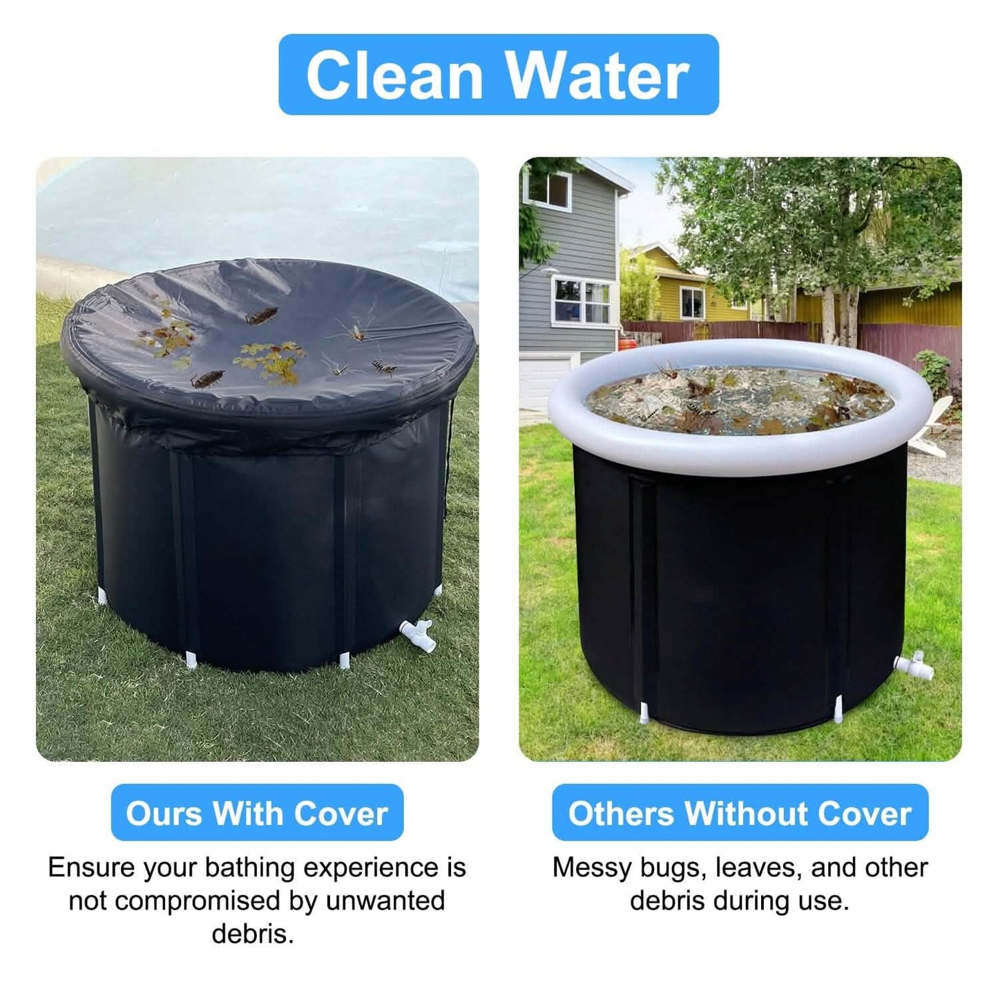 97-Gallon Large Ice Bath Tub with Cover