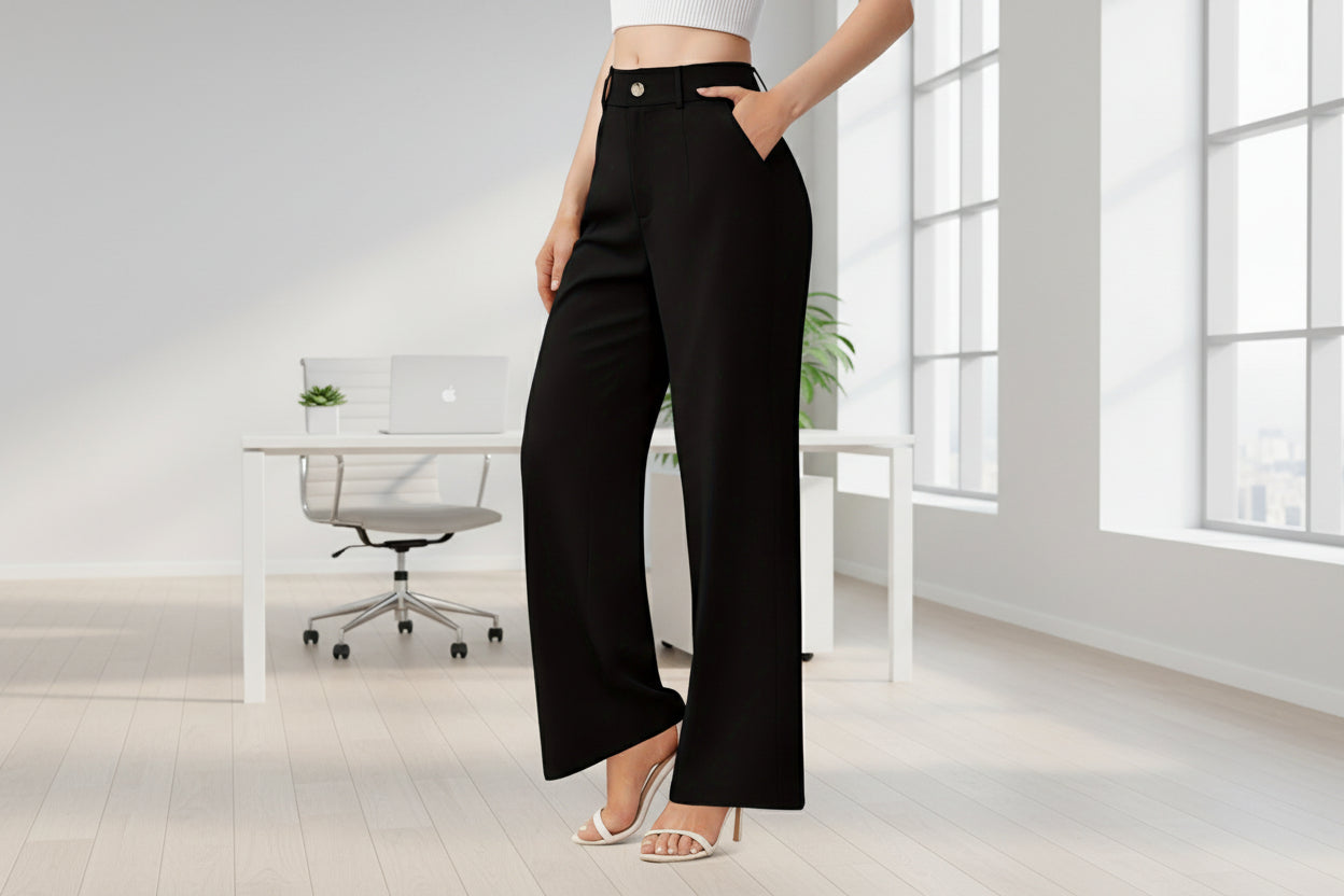 Tailored Suit Pants with Pockets – Women's Elegant Office Trousers