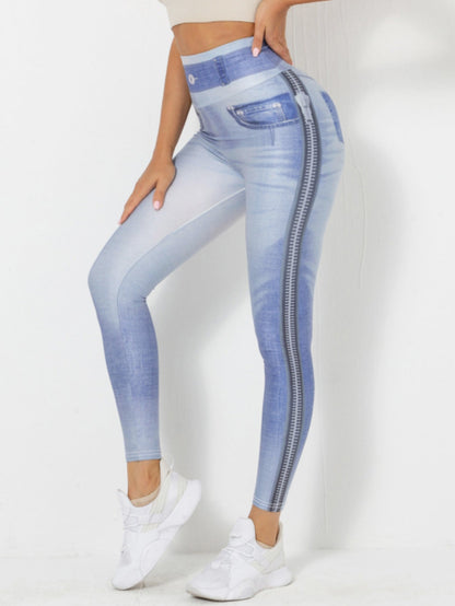 Denim-Look Sculpting Yoga Leggings