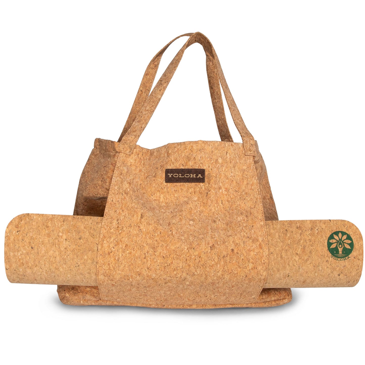 Premium Cork Tote Bag with Yoga Mat Holder – Eco-Friendly Studio Bag
