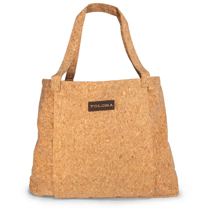 Premium Cork Tote Bag with Yoga Mat Holder – Eco-Friendly Studio Bag