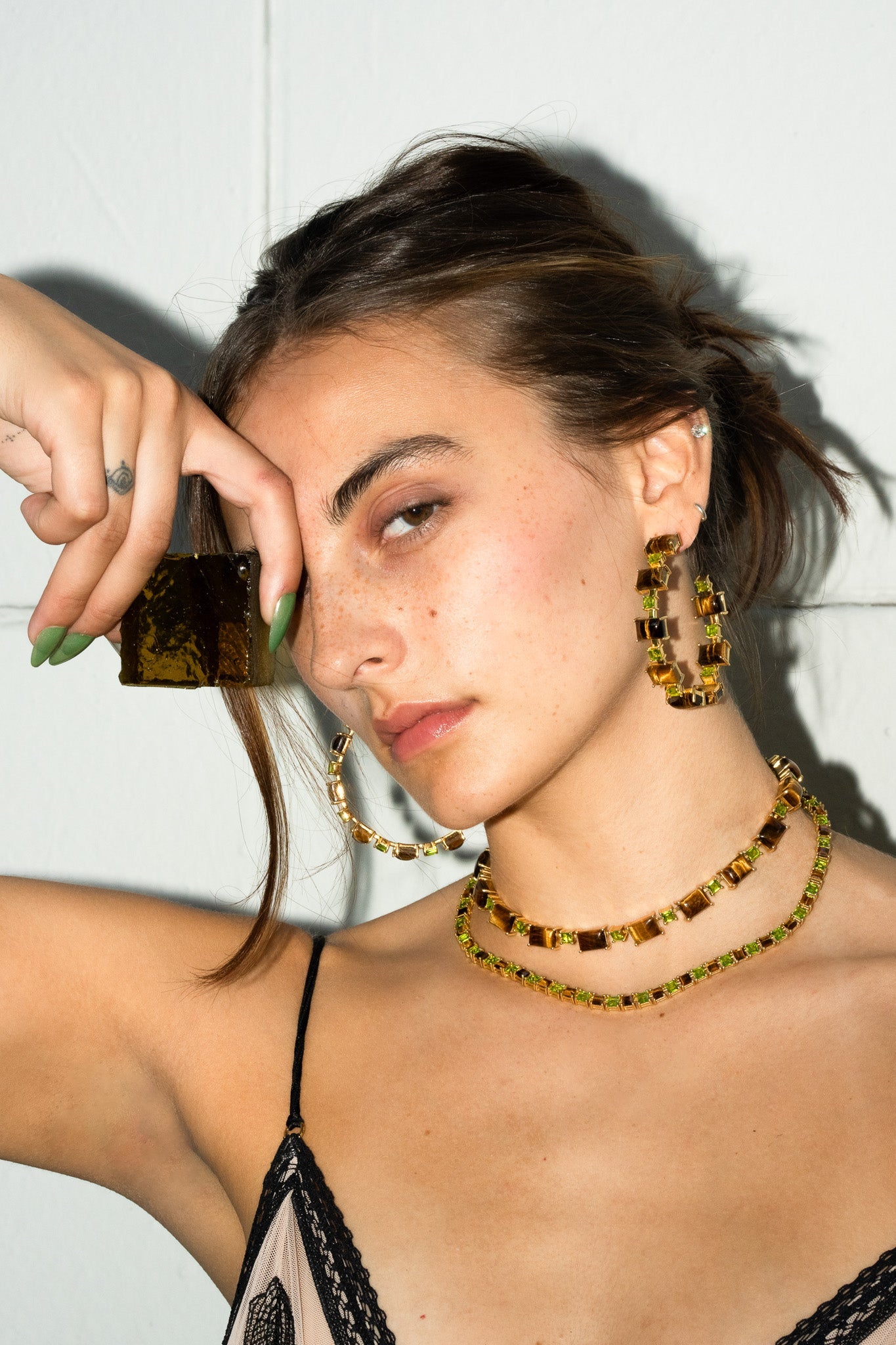 Genuine Tiger Eye & Poison Dart Tennis Necklace (Gold) — You're Worth It