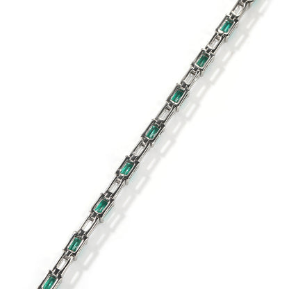 Zircon Encrusted Tennis Chain – Hip-Hop Silver & Emerald Green