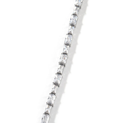 Zircon Encrusted Tennis Chain – Hip-Hop Silver & Emerald Green