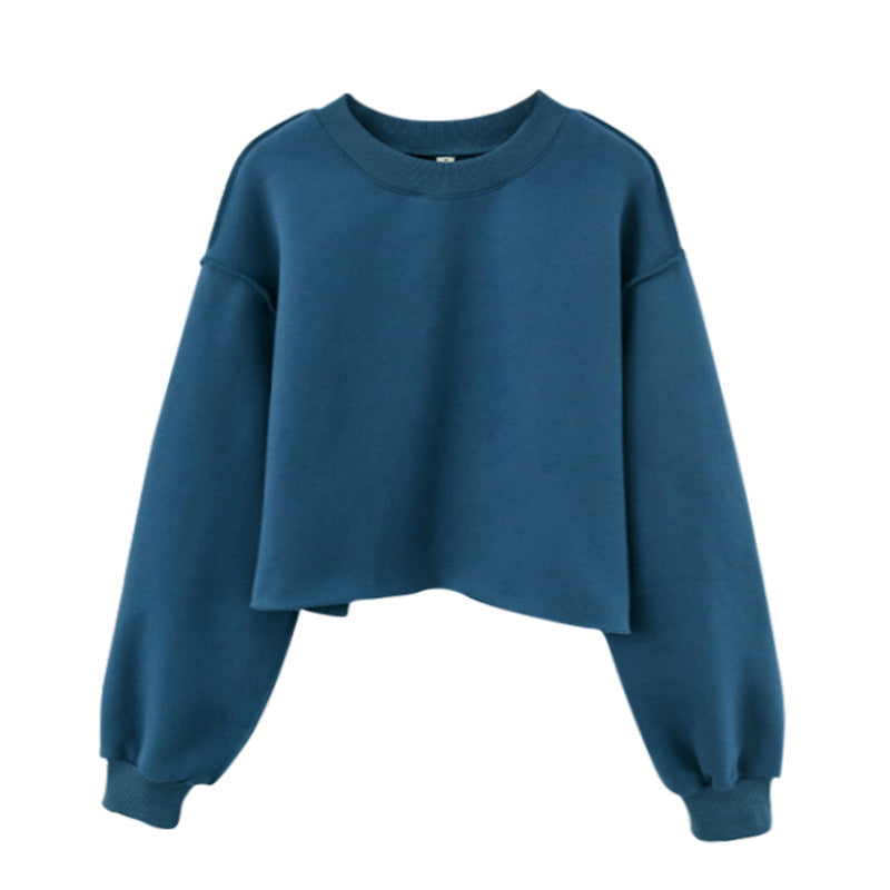 Fleece-Lined Cropped Sweatshirt – Women's Yoga & Fitness Top - Complete Your Meditation Wear