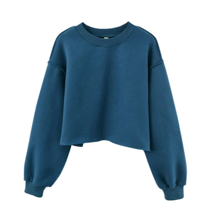Fleece-Lined Cropped Sweatshirt – Women's Yoga & Fitness Top - Complete Your Meditation Wear