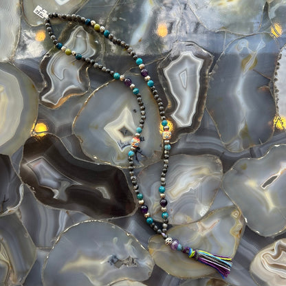 Larvikite Mala with Mixed Stone Beads 💎