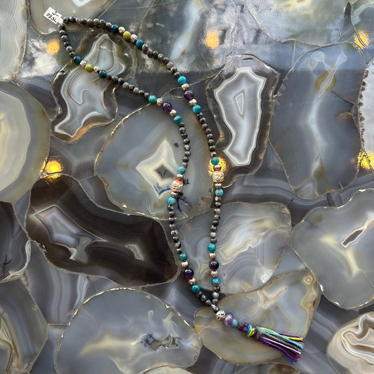 Larvikite Mala with Mixed Stone Beads 💎