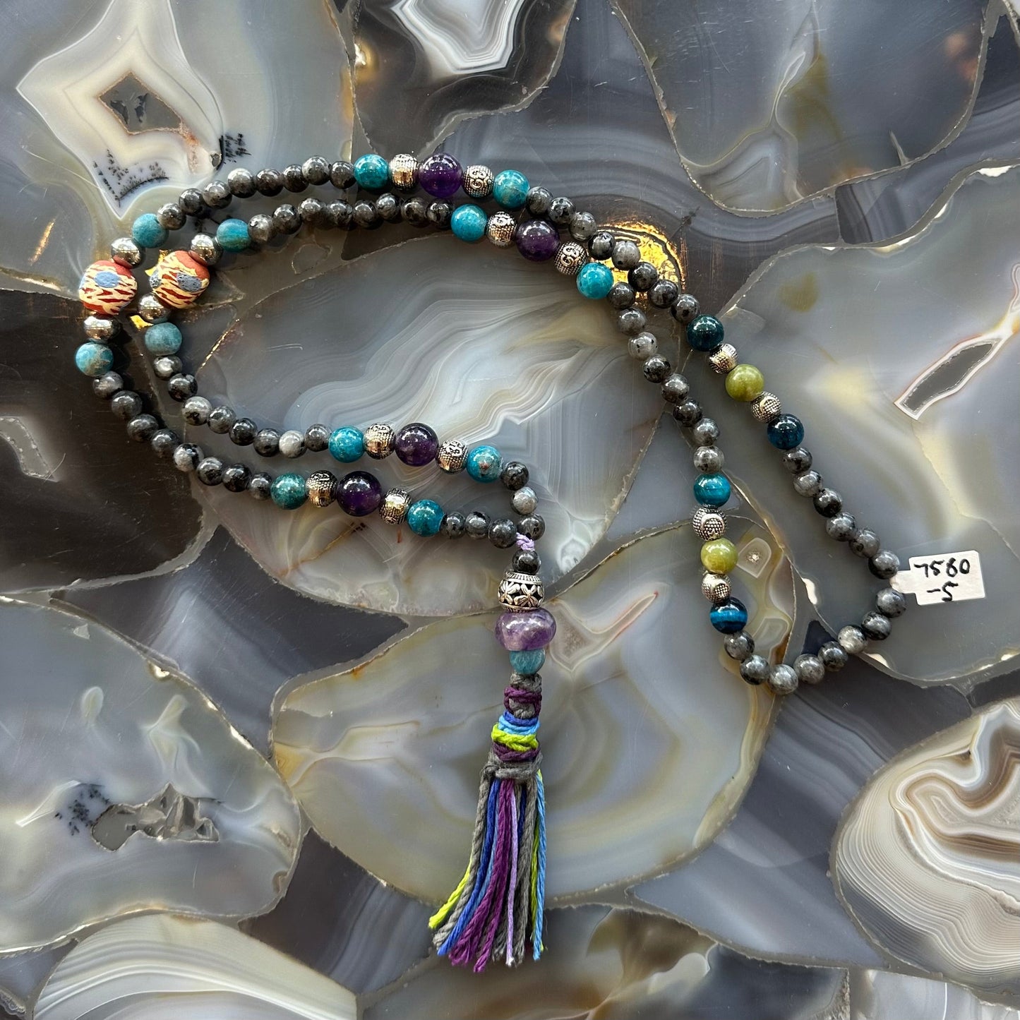 Larvikite Mala with Mixed Stone Beads 💎