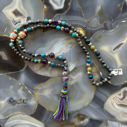 Larvikite Mala with Mixed Stone Beads 💎