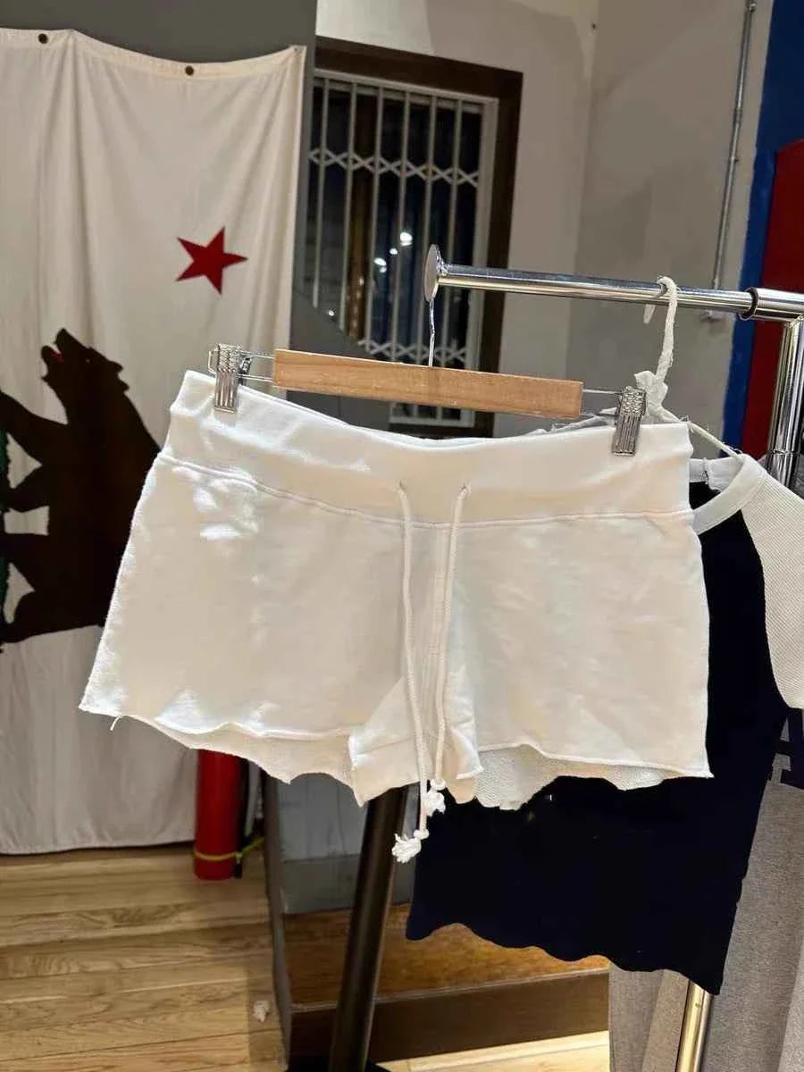 "Vintage High Waist Cotton Shorts – Lounge & Meditation"