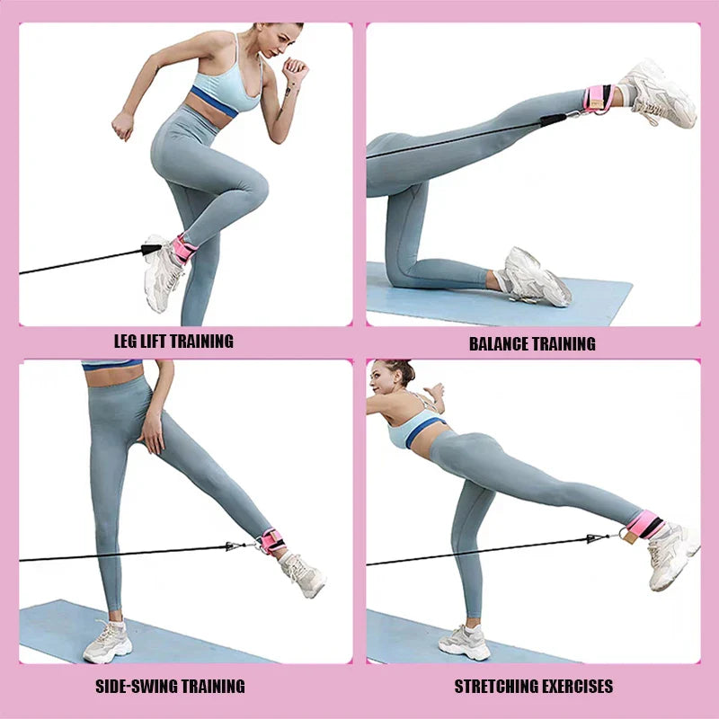 Ankle Straps Resistance Bands Set – Fitness Workout & Yoga