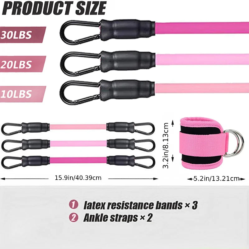 Ankle Straps Resistance Bands Set – Fitness Workout & Yoga