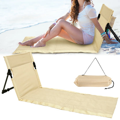 Foldable Oxford Cloth Camping Floor Chair – Portable Backrest for Beach, Picnic & Garden (Seat 15.9×16.1 in / 40.5×41 cm; Mat 31.1 in / 79 cm)