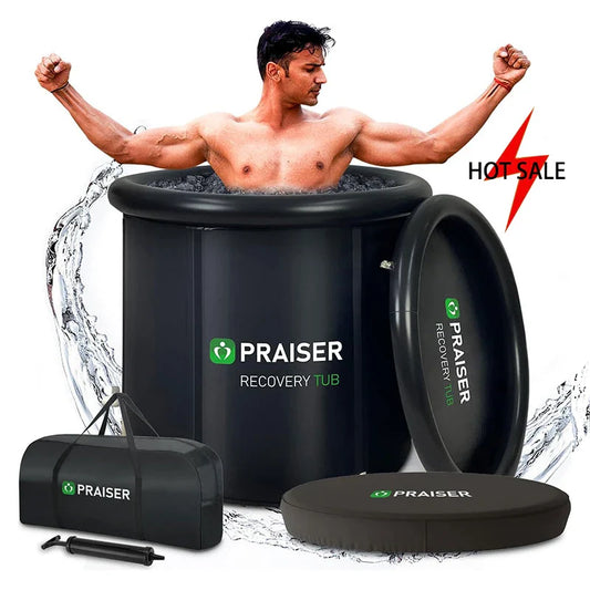 Portable Cold Plunge Ice Bathtub – Foldable Outdoor Spa Barrel