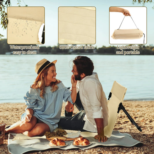 Foldable Floor Chair – Portable Backrest for Beach, Picnic & Garden