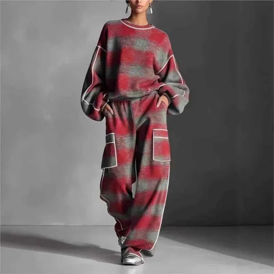 Women’s Plaid Oversized Tracksuit 2 Piece Set