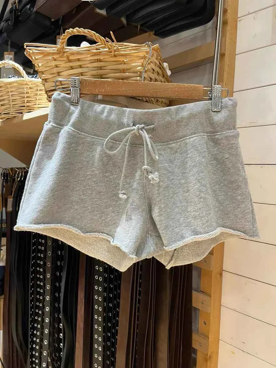 "Vintage High Waist Cotton Shorts – Lounge & Meditation"