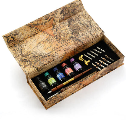 Calligraphy Practice Straight Stick Flat Tip Dip Pen Set - Your Mystical Journal Time