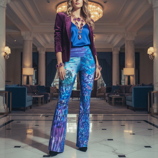 Magical Wonderland High Waist Flare leggings 🎨🛍️ ♻️  Wear Art.
