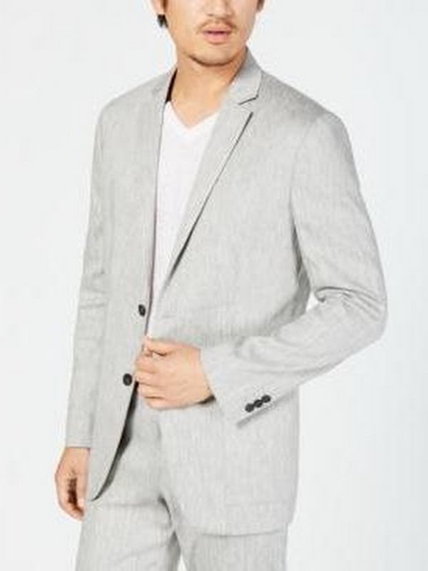 Alfani Mens Herringbone Stretch Linen Blazer - Act Fast!
