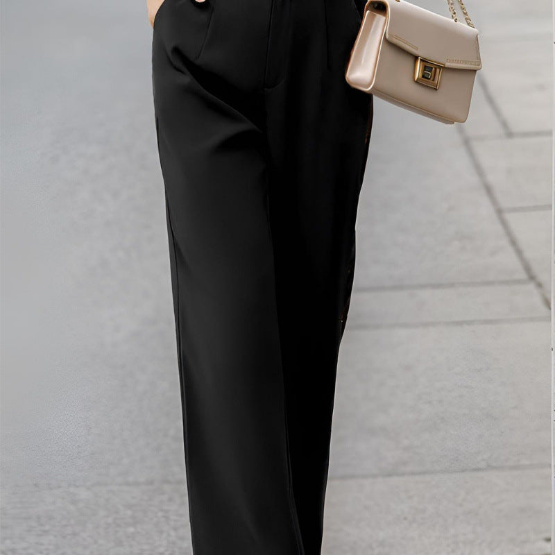 Tailored Suit Pants with Pockets – Women's Elegant Office Trousers